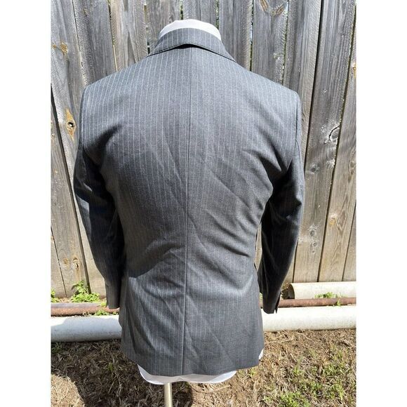 CARTIER Men's Sports Coat Jacket Gray Striped 100% Wool Luxury Size 38 R - Picture 5 of 9